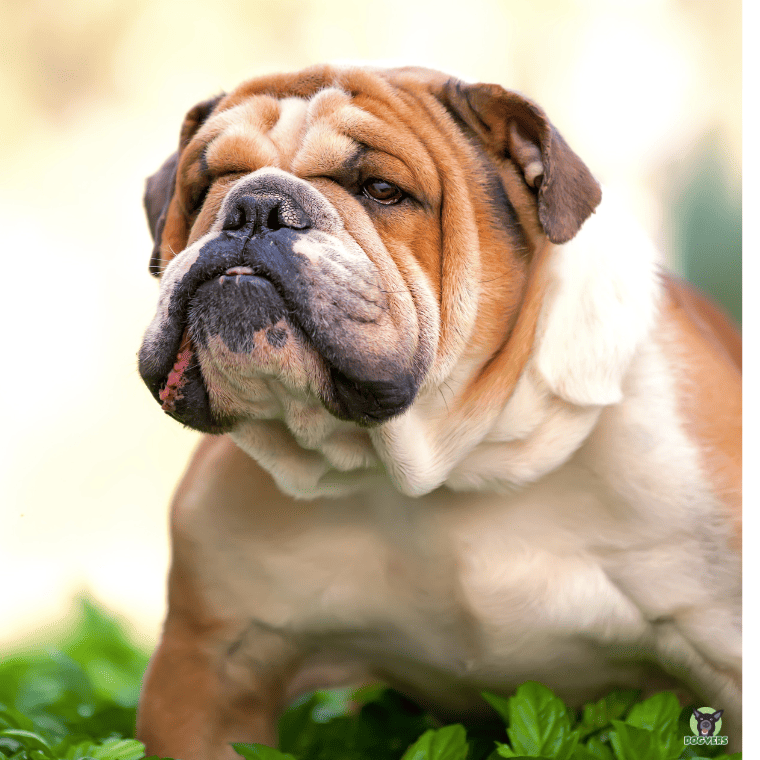 Old English Bulldog schaut stolz Old English Bulldog schaut stolz