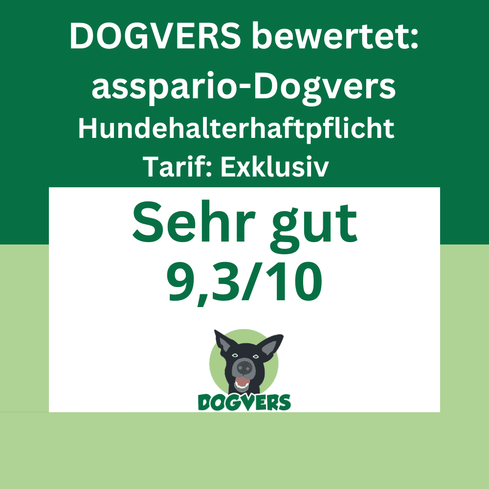 Bewertungssiegel Hundehalterhaftpflicht asspario Dogvers Sehr gut Bewertungssiegel Hundehalterhaftpflicht asspario Dogvers Sehr gut