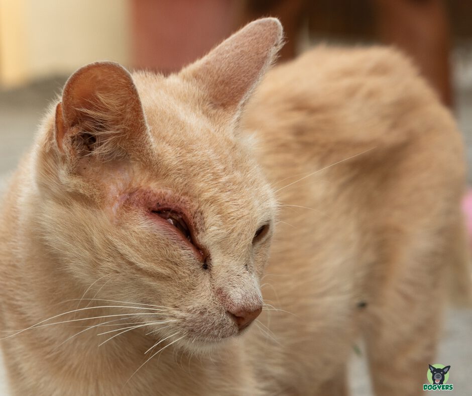 braune katze mit bindehautentzündung