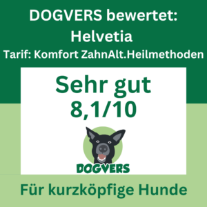 Helvetia Hundekrankenversicherung Tarif Komfort Zahn und alternative Heilmethoden Bewertung von Dogvers