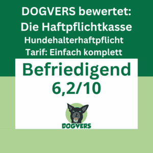 Bewertungssiegel Haftpflichtkasse Hundehalterhaftpflicht befriedigend Tarif Einfach komplett